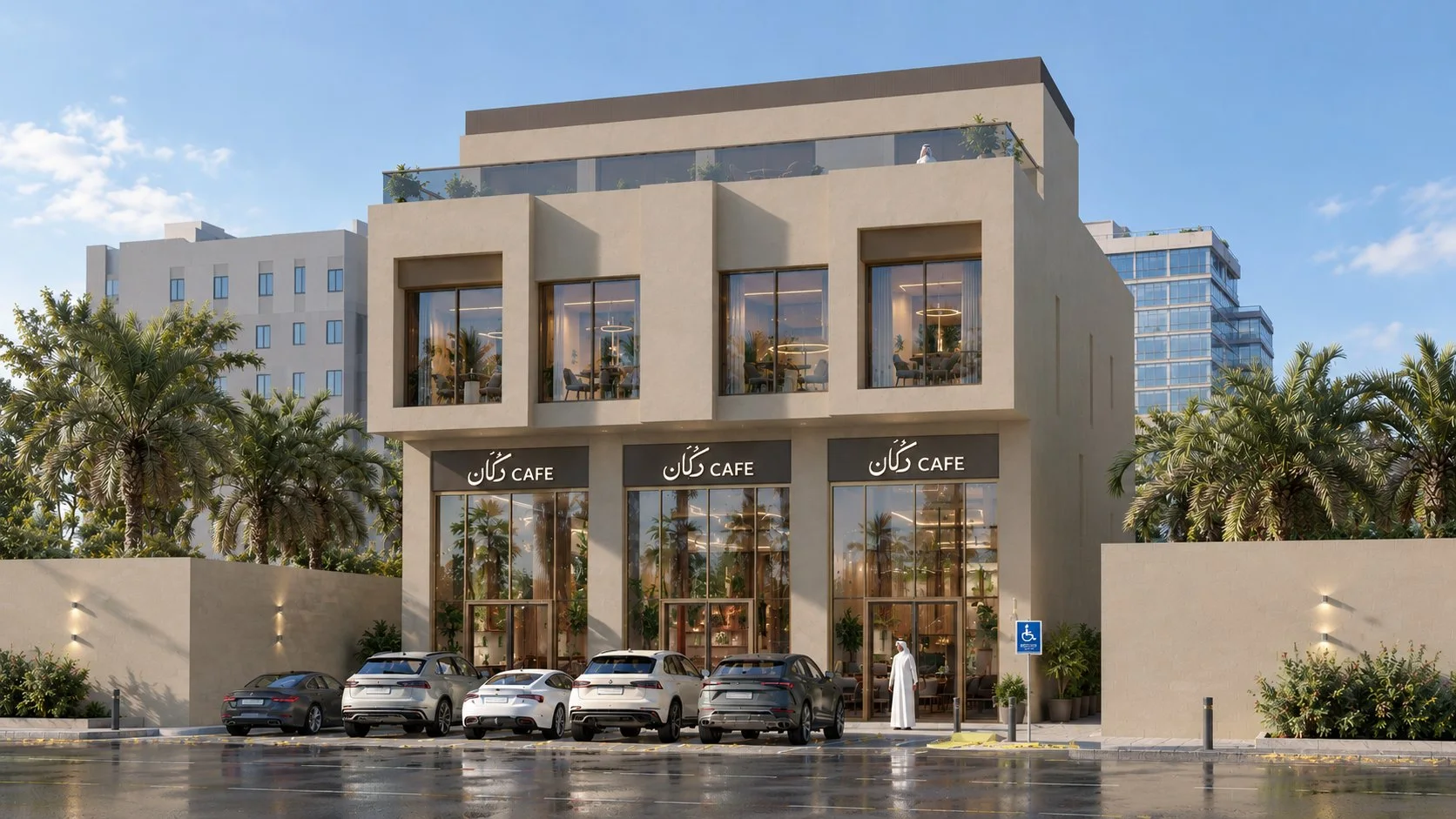 مبنى تجاري سكني، حي العزيزية — الواجهة الرئيسية