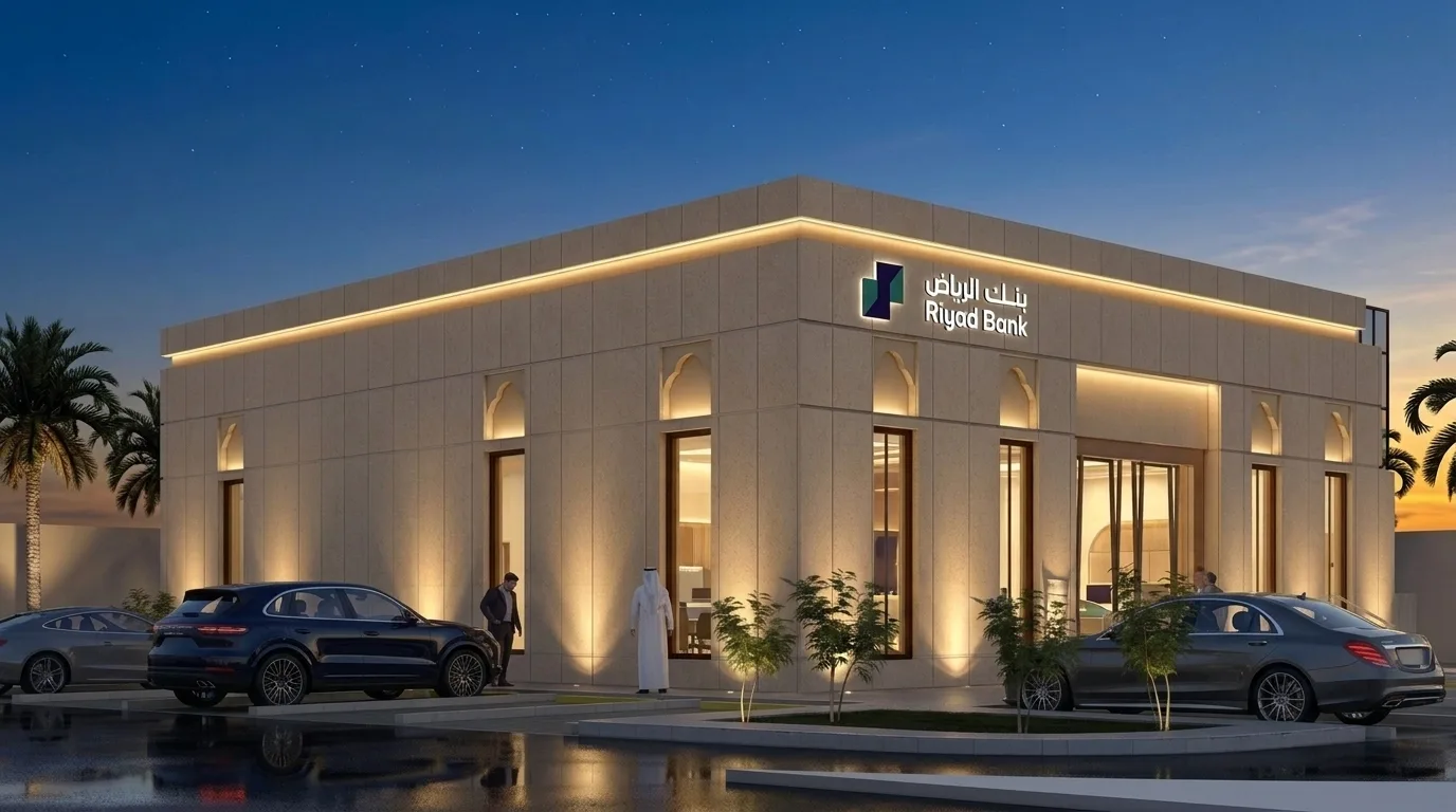 فرع بنك الرياض، حي بدر — منظور من الشارع